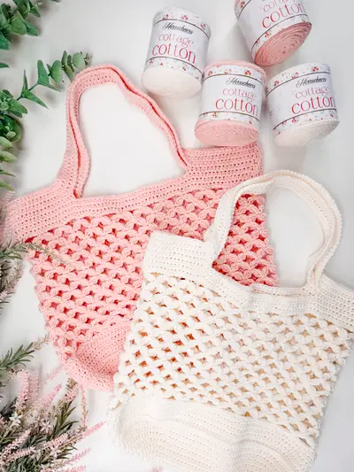 Circle Leaf Crochet Market Bag